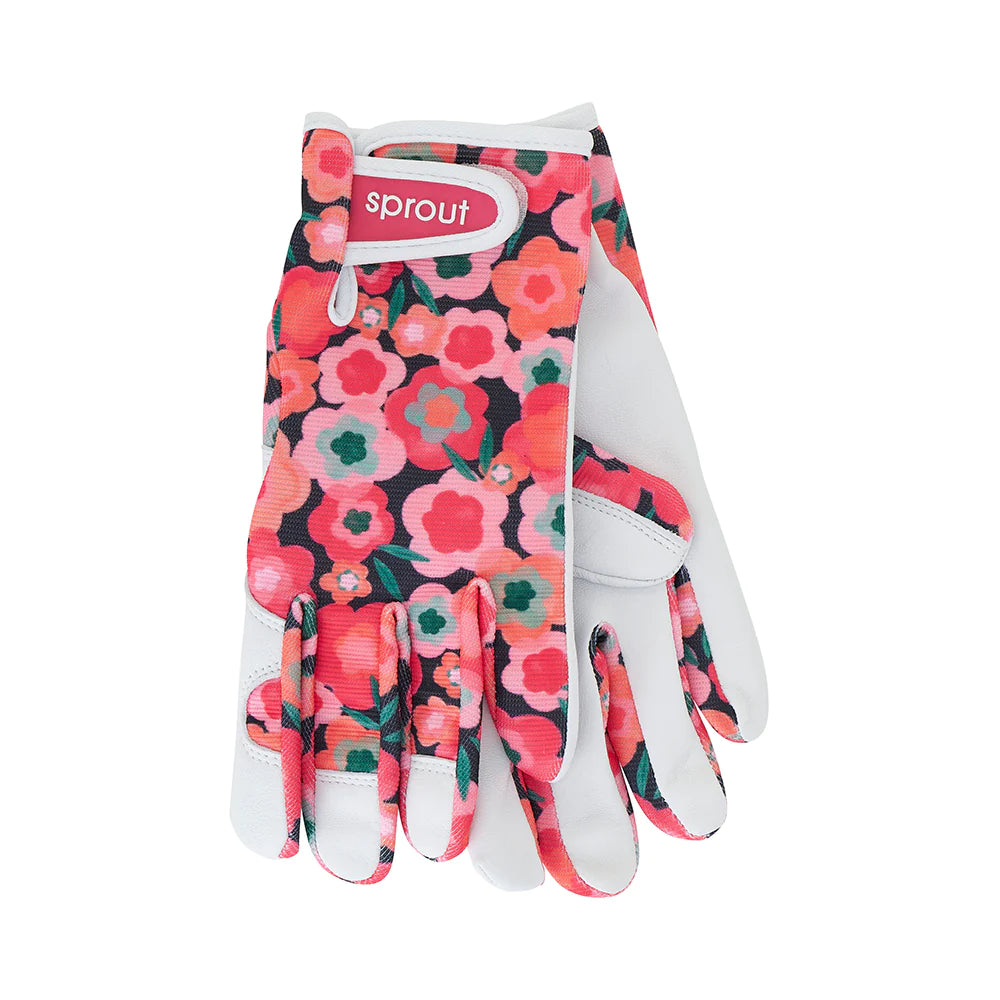 Sprout Goatskin Gloves - Midnight Blooms