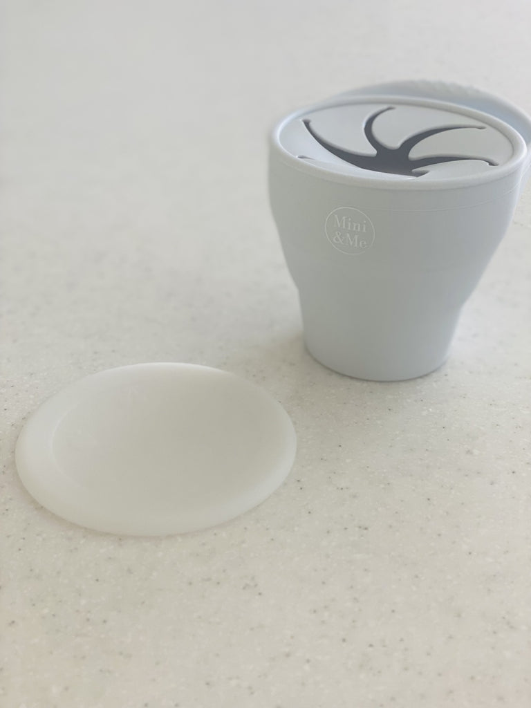 Collapsible Snack Cup with Lid - Ice Blue