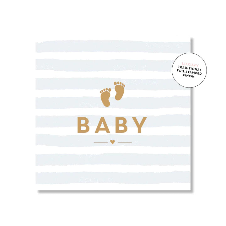Baby Boy Blue Stripe Card - Mini