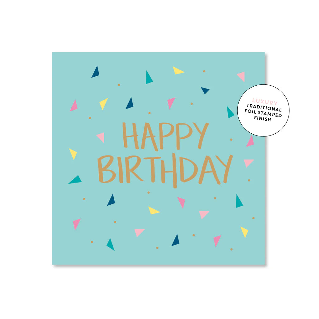 Happy Birthday Minty Confetti Card - Mini