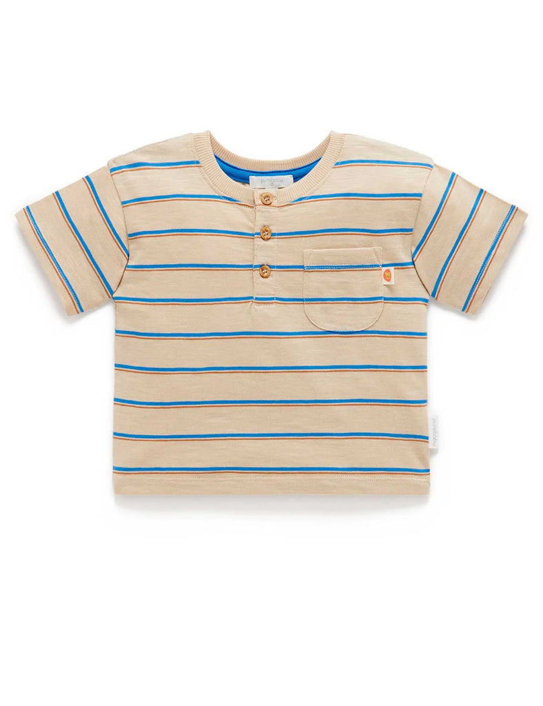 Striped Henley Tee - Size 1