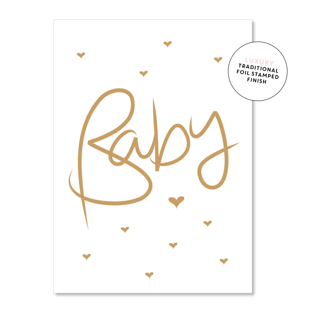Baby Golden Hearts Card