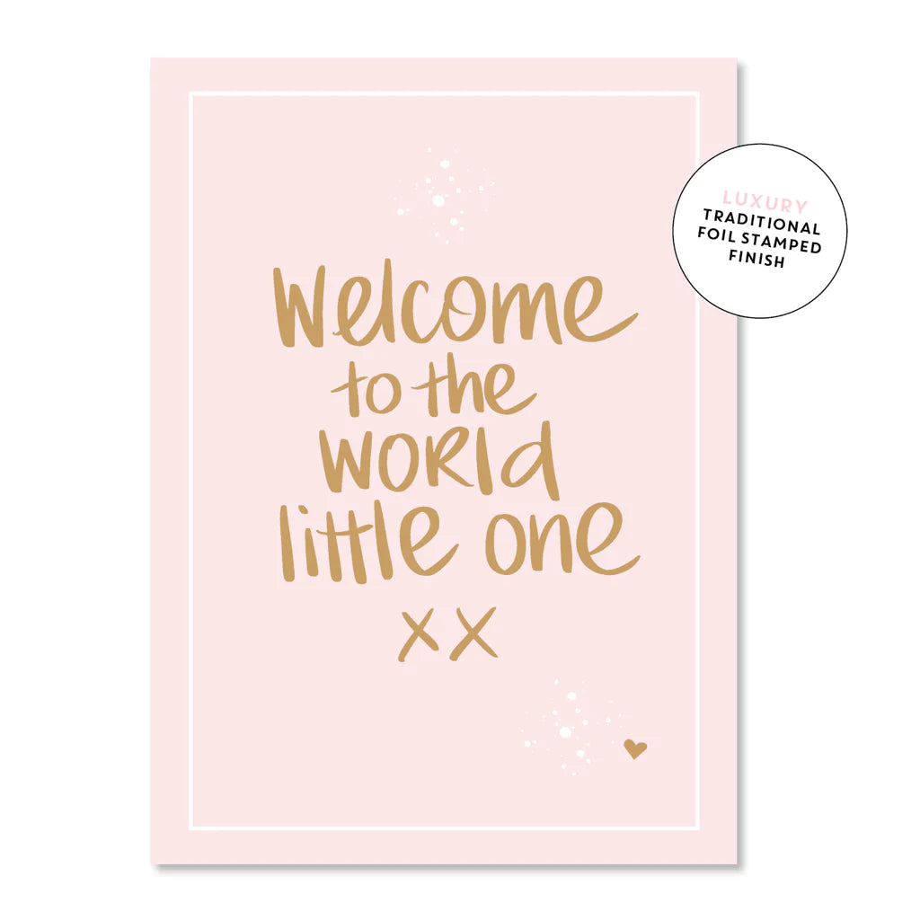 Welcome Little One Pink Card