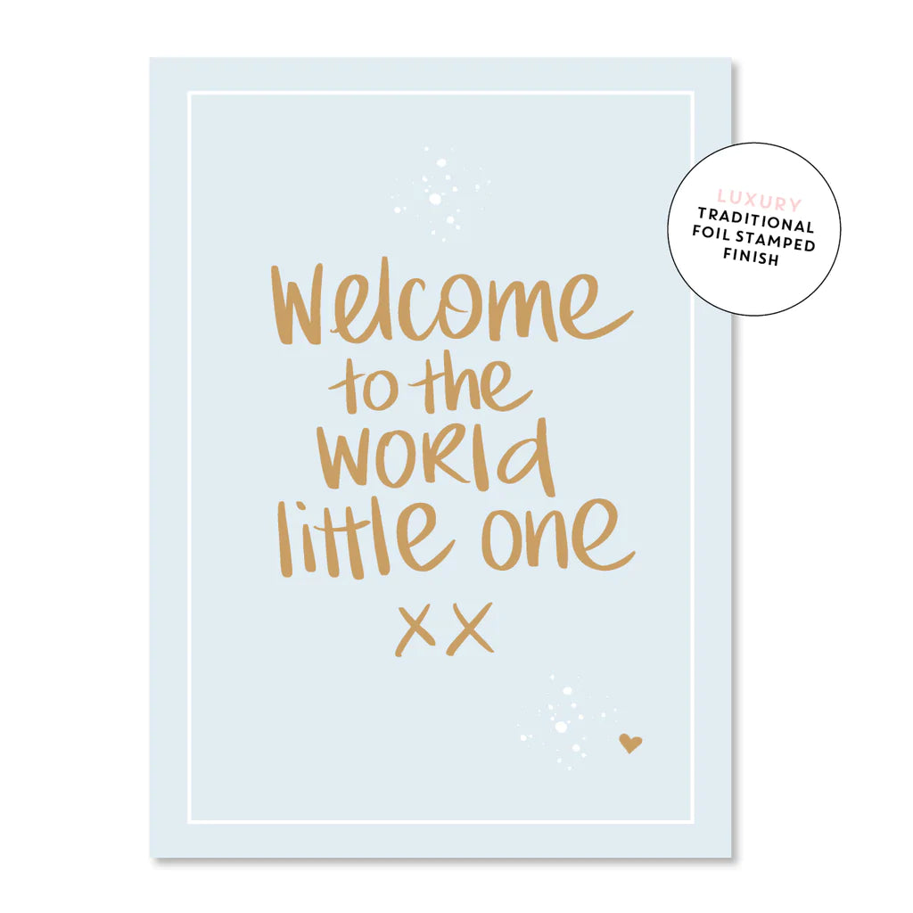 Welcome Little One Blue Card