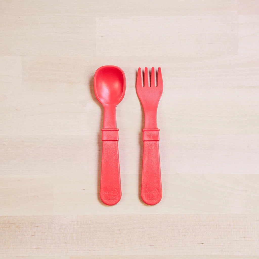 Fork and Spoon Set - Red