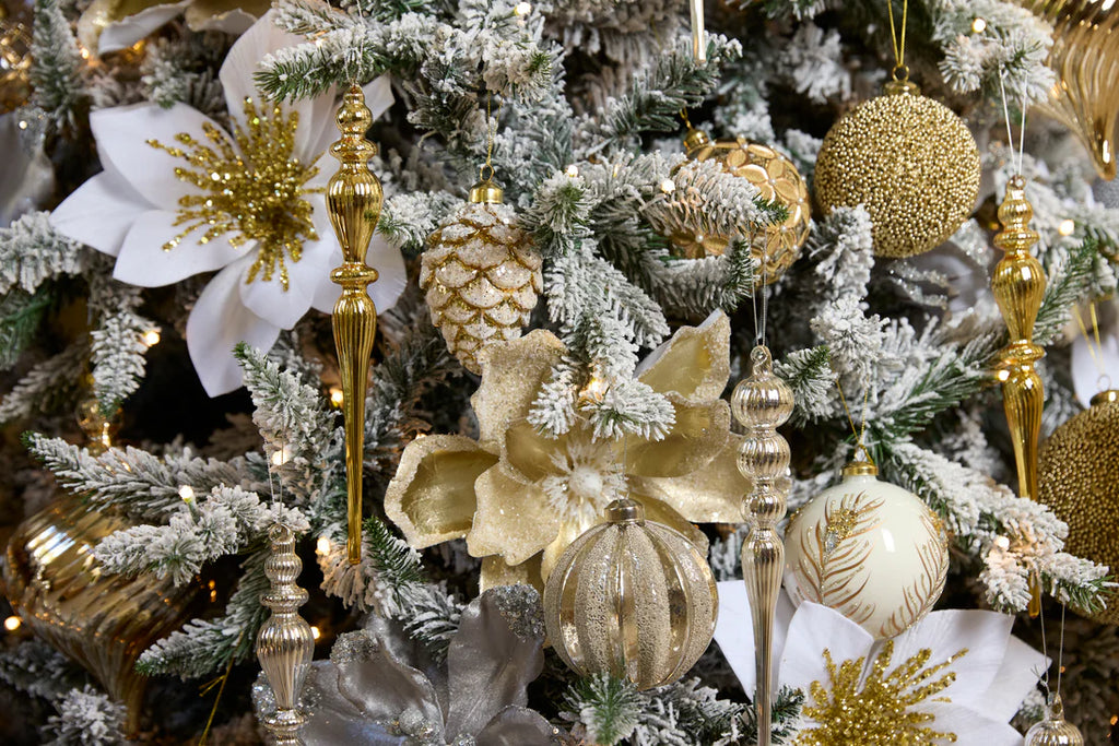 Gold Frosted Pinecone Bauble