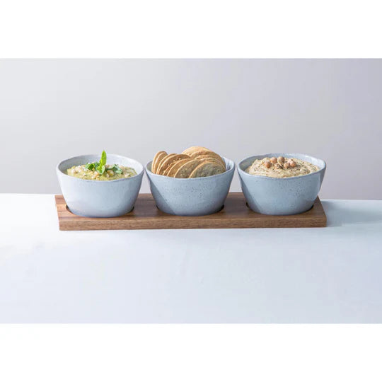 Artisan Blue Bowls & Tray Set 4pc