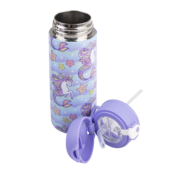 550ml Kids Drink Bottle with Sipper Straw - Mermaid Unicorns