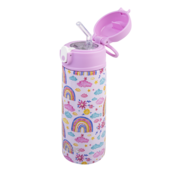 550ml Kids Drink Bottle with Sipper Straw - Rainbow Sky