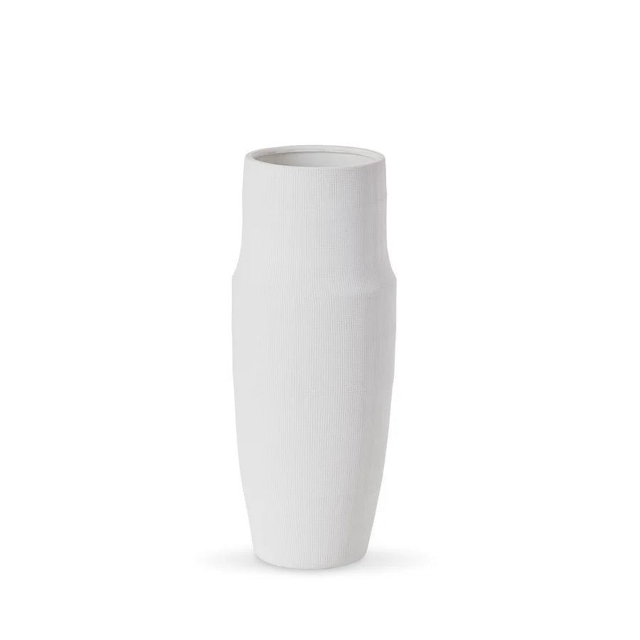 Nelson White Textured Vase - Medium