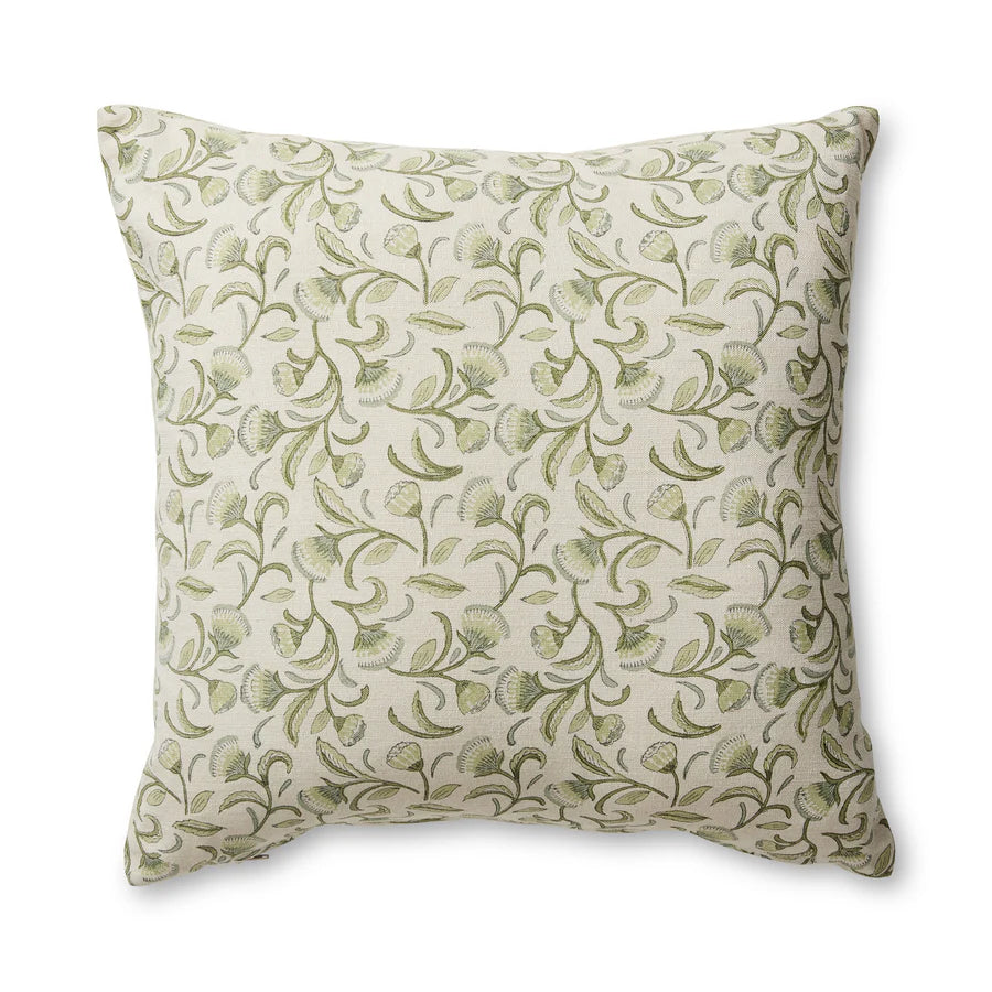 Lalita Green Block Print Cushion