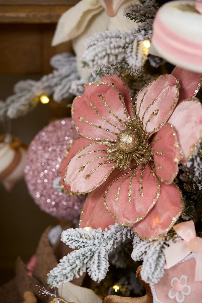 Large Pink Velour Magnolia