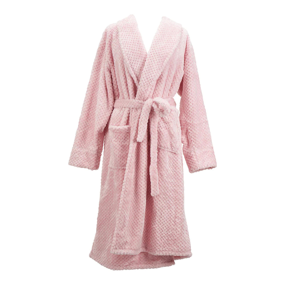 Cosy Luxe Bath Robe - Waffle Pink