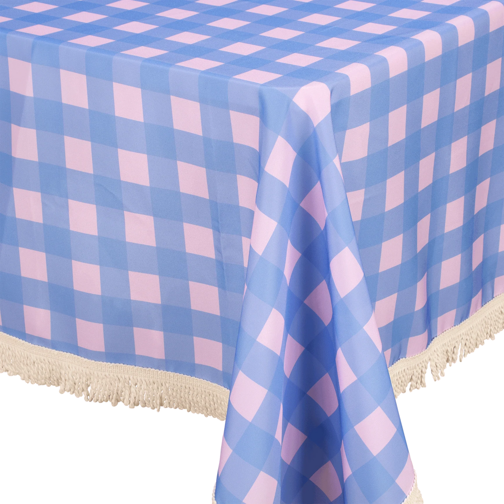 Fringed Tablecloth - Skyberry Gingham