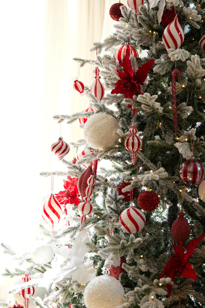 White Glitter Leaf Bauble