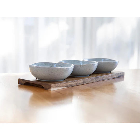 Artisan Blue Bowls & Tray Set 4pc