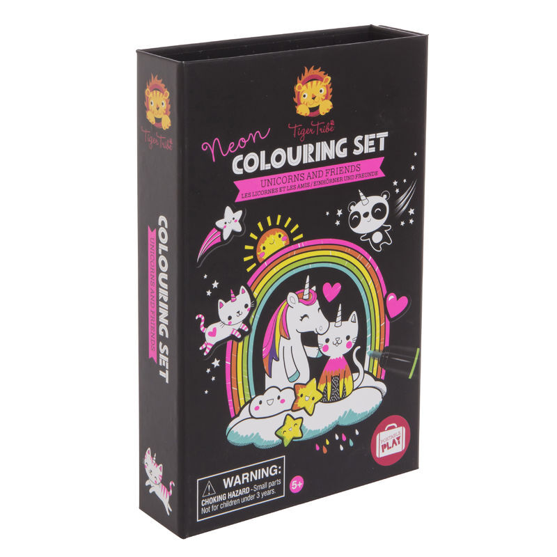 Neon Colouring Set - Unicorns and Friends