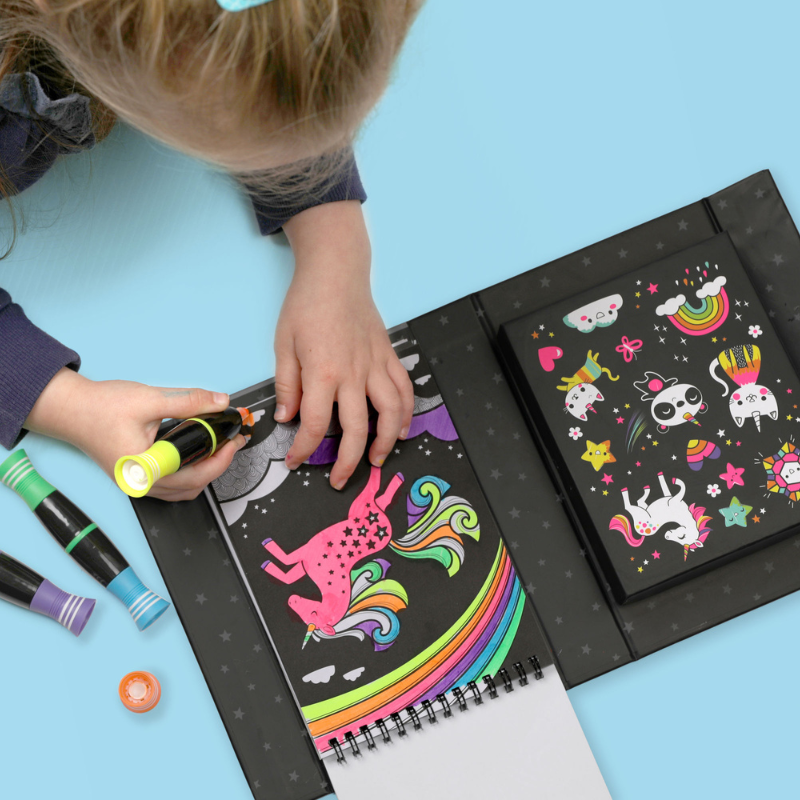 Neon Colouring Set - Unicorns and Friends