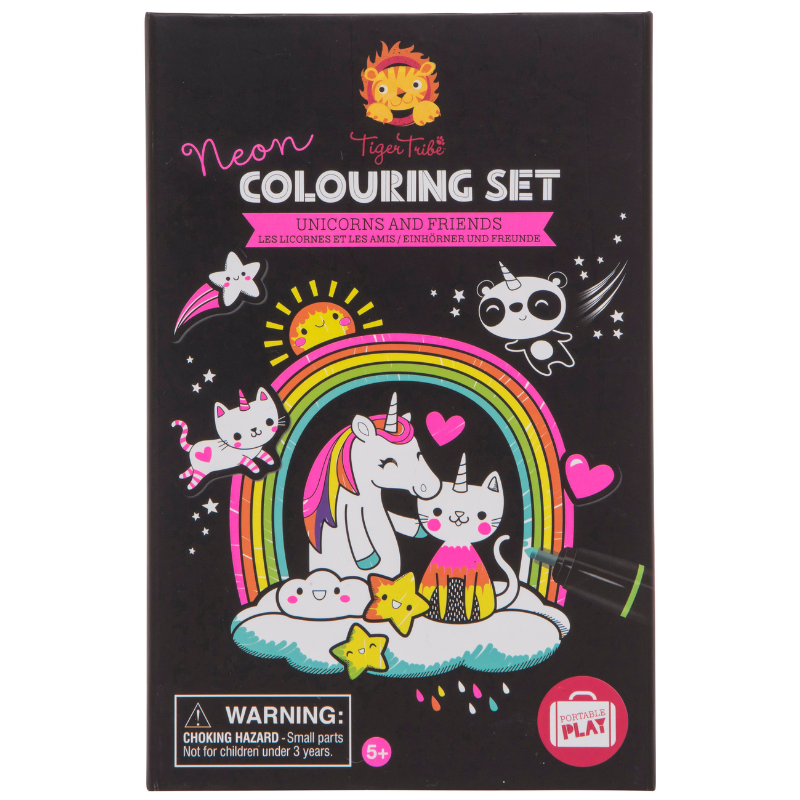 Neon Colouring Set - Unicorns and Friends