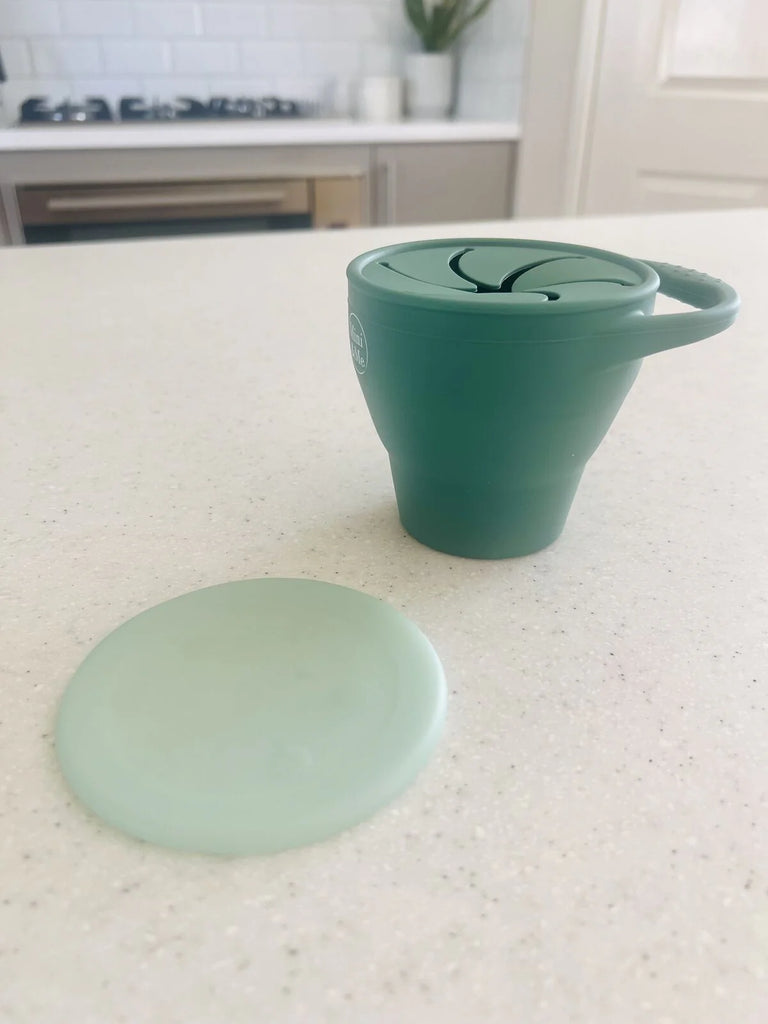 Collapsible Snack Cup with Lid - Kale
