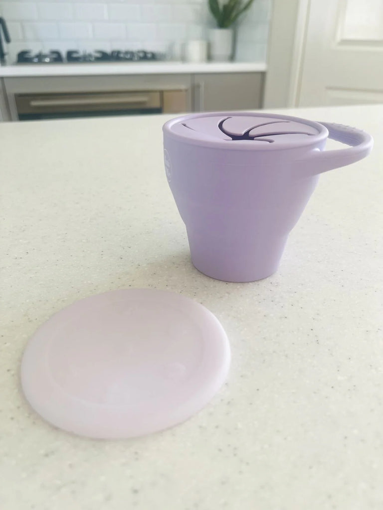Collapsible Snack Cup with Lid - Lilac