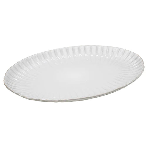 Marguerite Oval Platter - White
