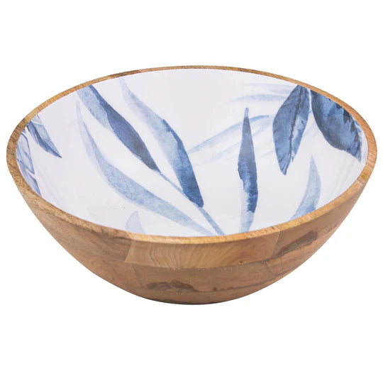 Blue Lagoon Mango Wood Large Bowl