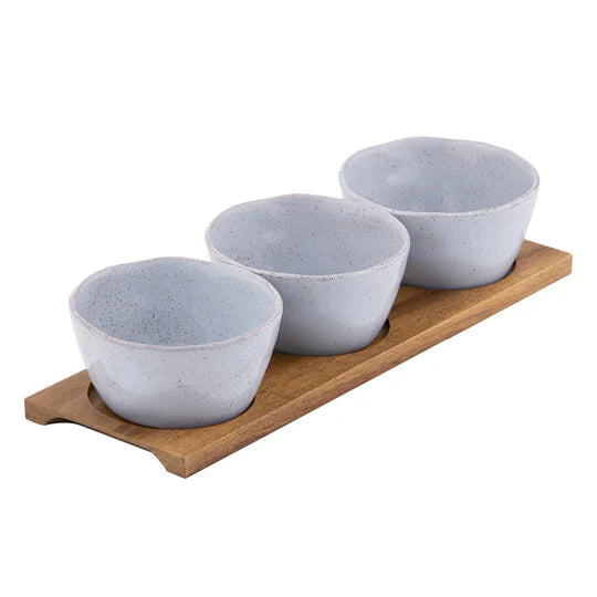 Artisan Blue Bowls & Tray Set 4pc