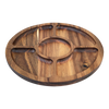 Acacia Wood 5 Compartment Round Grazing Platter with Lid