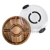 Acacia Wood 5 Compartment Round Grazing Platter with Lid