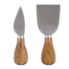 3 Piece Round Acacia Wood Cheese Paddle with Knives