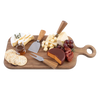 4 Piece Oblong Acacia Wood Cheese Paddle with Knives