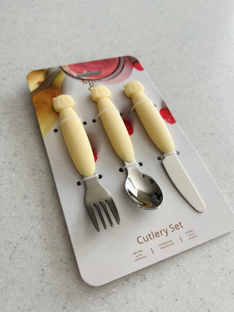 Metal Cutlery Set - Custard