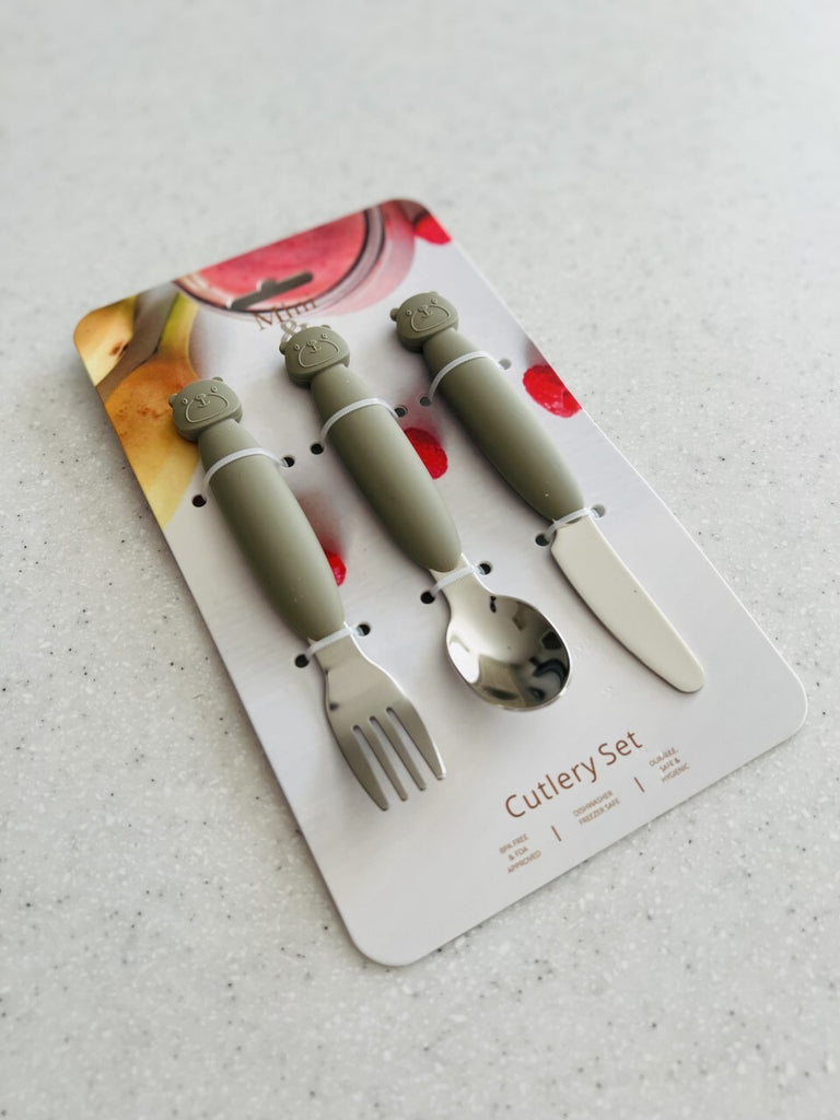 Metal Cutlery Set - Olive