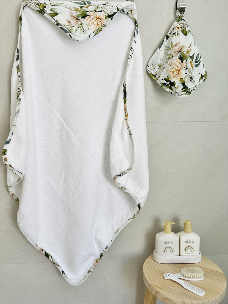 Hooded Baby Towel & Wash Cloth Set - Ivy