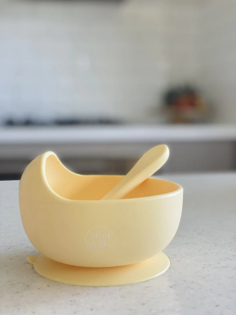 Wave Bowl & Spoon Set - Custard