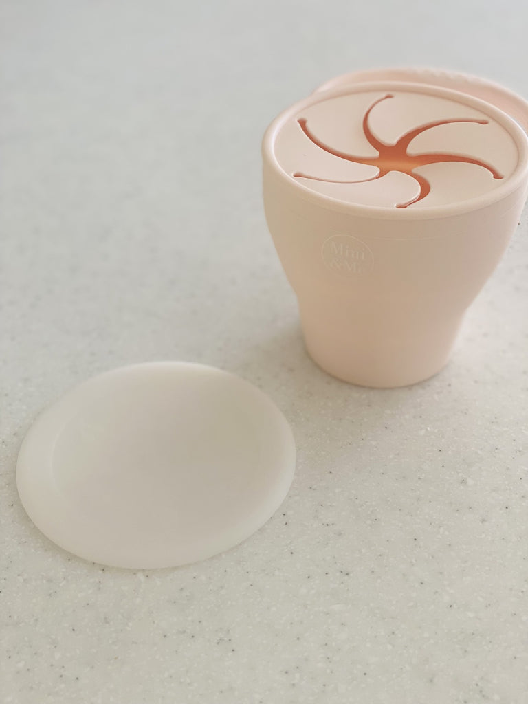 Collapsible Snack Cup with Lid - Marshmallow