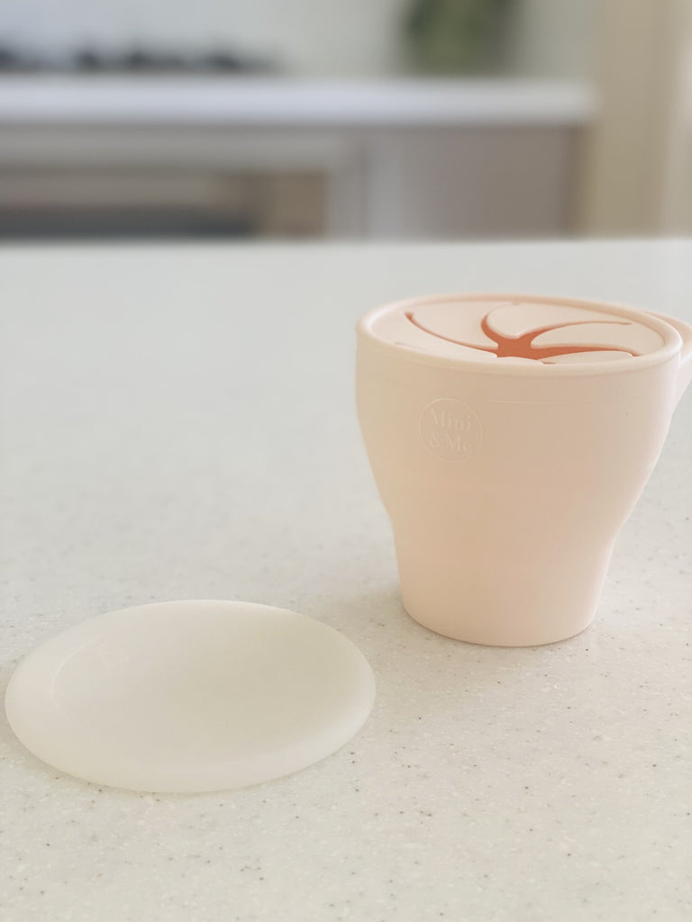 Collapsible Snack Cup with Lid - Marshmallow