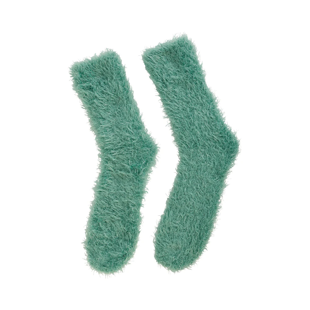 Short Fuzzy Socks - Sage (Set of 2)
