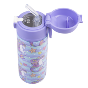 550ml Kids Drink Bottle with Sipper Straw - Mermaid Unicorns