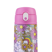 550ml Kids Drink Bottle with Sipper Straw - Flower Power