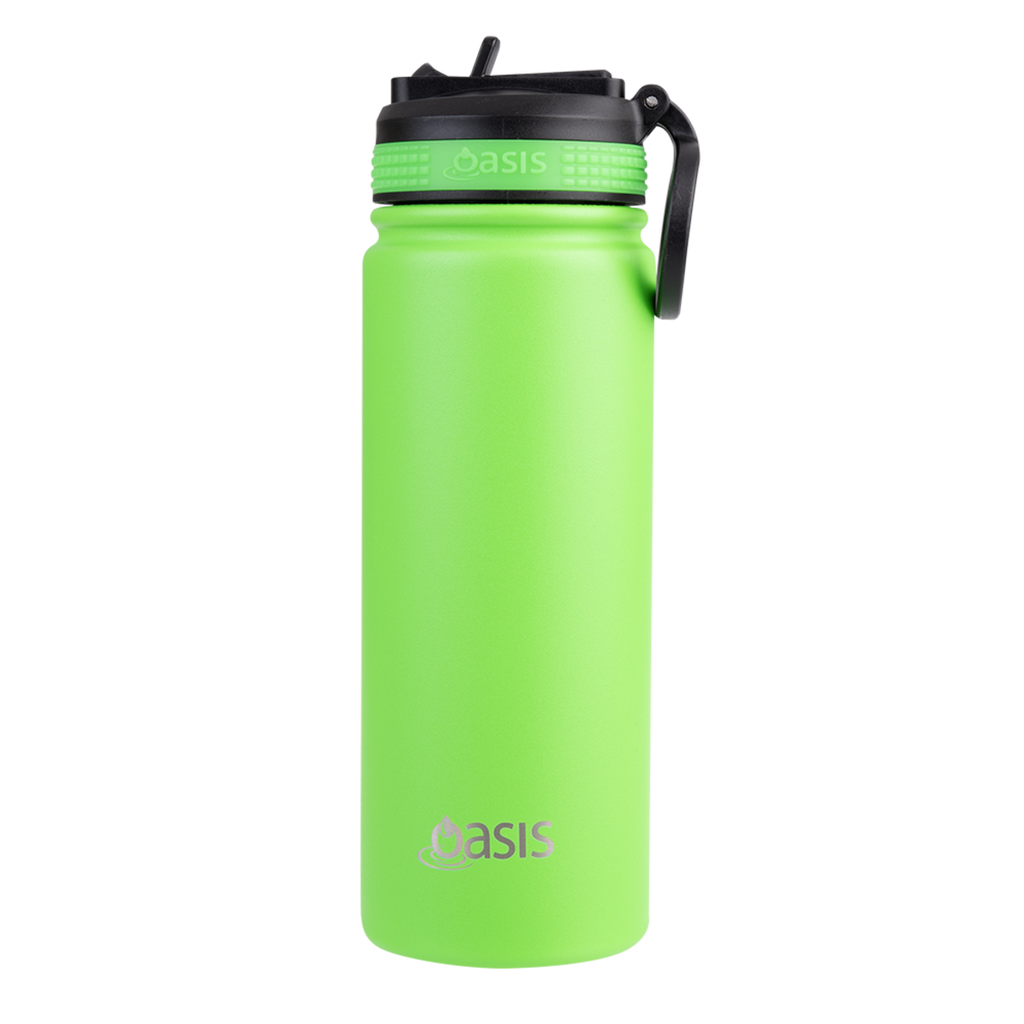 550ml 'Challenger' Sports Bottle with Sipper - Neon Green