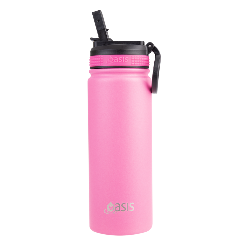 550ml 'Challenger' Sports Bottle with Sipper - Neon Pink