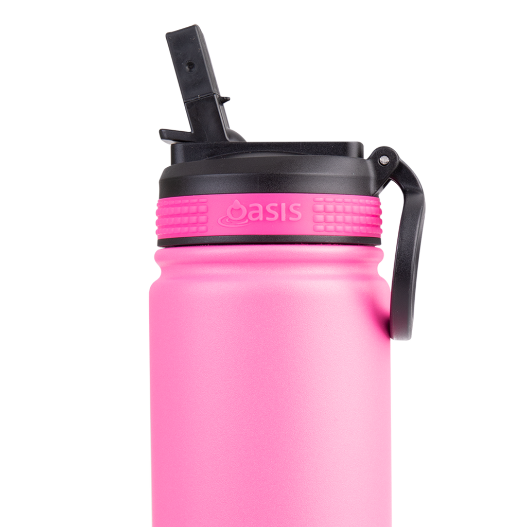 550ml 'Challenger' Sports Bottle with Sipper - Neon Pink