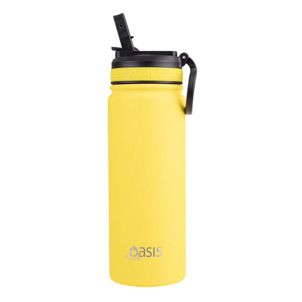 550ml 'Challenger' Sports Bottle with Sipper - Neon Yellow