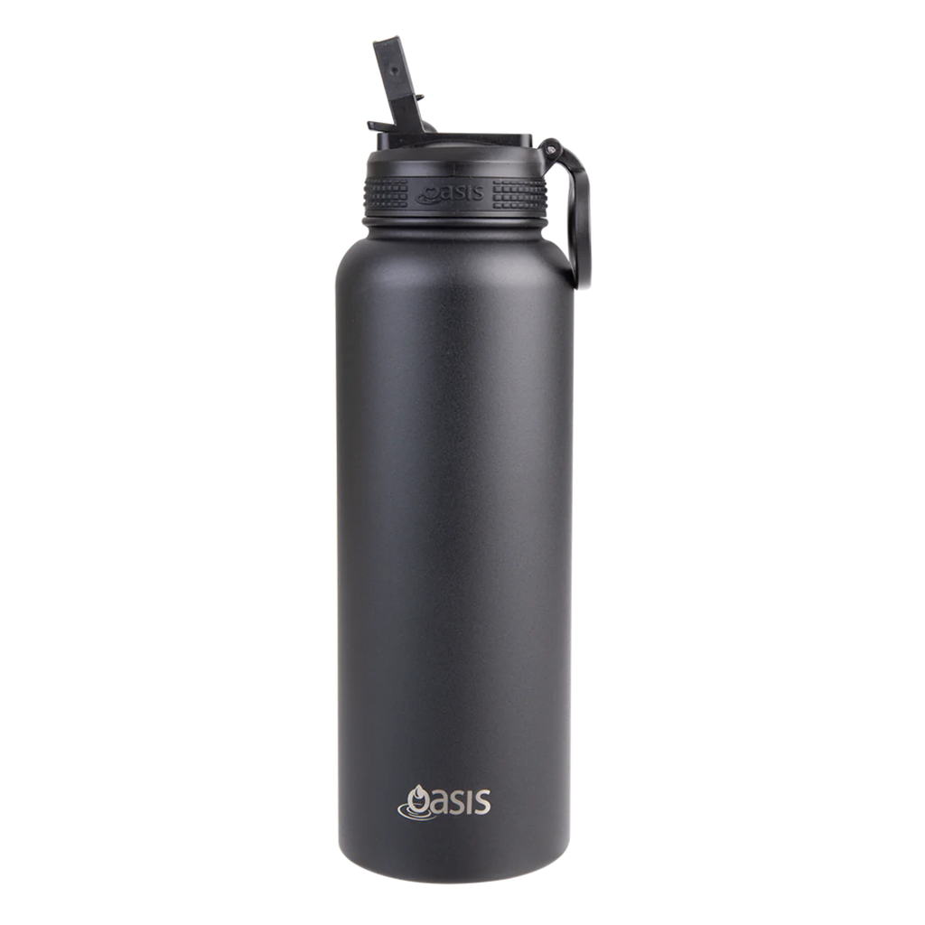 1.1L 'Challenger' Sports Bottle with Sipper - Black