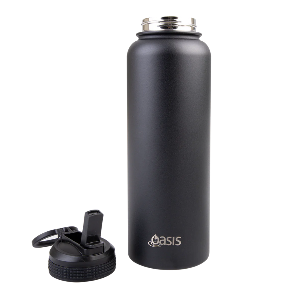 1.1L 'Challenger' Sports Bottle with Sipper - Black