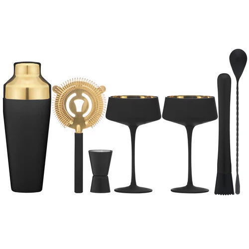 Tiffany 7pc Ultimate Cocktail Set - Matte Black