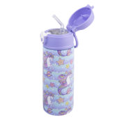 550ml Kids Drink Bottle with Sipper Straw - Mermaid Unicorns