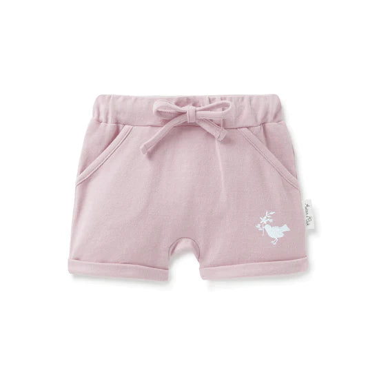 Pink Chambray Shorts